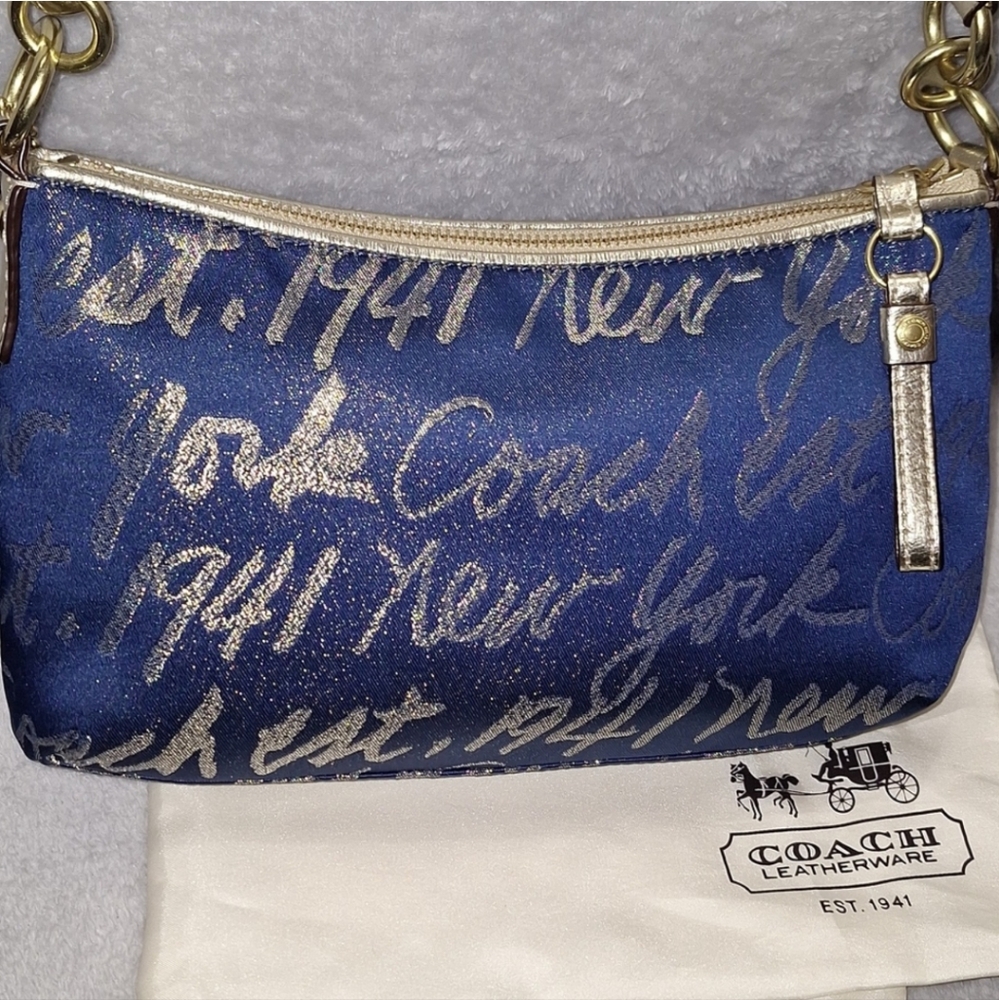 Coach New York Script Shoulder Bag & Matching Wallet - Picture 3 of 15